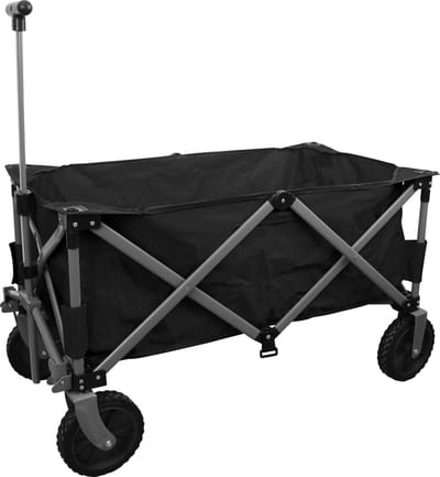 Niceey Bolderkar XL - Buitenspeelgoed - Opvouwbaar - 80KG Draagkracht - 94L - Inklapbare Bolderwagen/Transportwagen - 2 Standen - Wasbaar Polyester - 98x45cm - Zwart