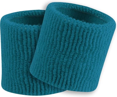 TCK - Polsbanden - Badstof - Diverse Sporten - Volwassenen - Terry - Standard Weight - 8 cm - Paar - Azuurblauw - One Size