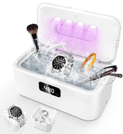 Ultrasoon Reiniger - Schoonmaakapparaat - Diepe Reiniging - UV Dubbele Reiniging - 800ml Capaciteit - Zilver