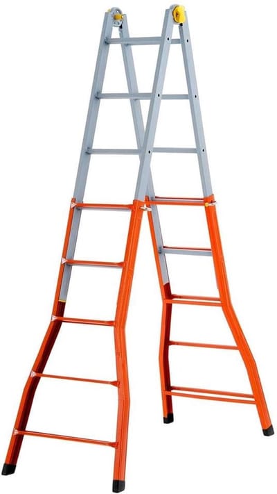 Telescopische Ladder - Stalen Ladder - Klus Werk - Roestbestendig - 4.81 Meter - Metaal