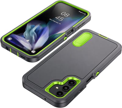 Premium Bescherming Geschikt voor Samsung Galaxy S25 Ultra – 3-in-1 Lederen Flip Cover met Schokbestendig, Anti-Kras, Full Body Bescherming en Kickstand-Grijs