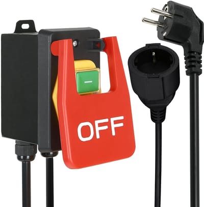 220V Eenfasige Aan/Uit Noodschakelaar 16A met Stopcontact voor Elektrisch Gereedschap