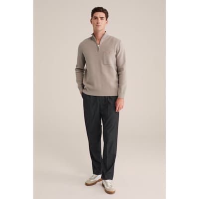 WE Fashion Halfway Zipper Greige Taglia: L | Maglioni a maglia Outlet | Uomo