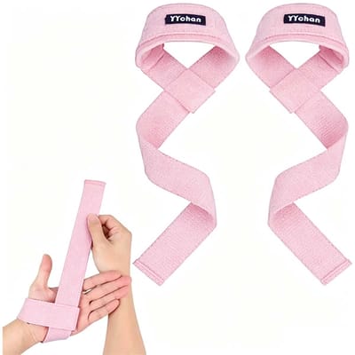 YYchan Lifting Straps - Krachttraining - Polsbanden - Deadlift - Anti-slip - Gripversterker - Roze