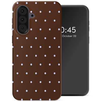 Selencia Hoesje - Geschikt voor Samsung Galaxy A37 (5G) - Backcover - Happy Dots Chocolate