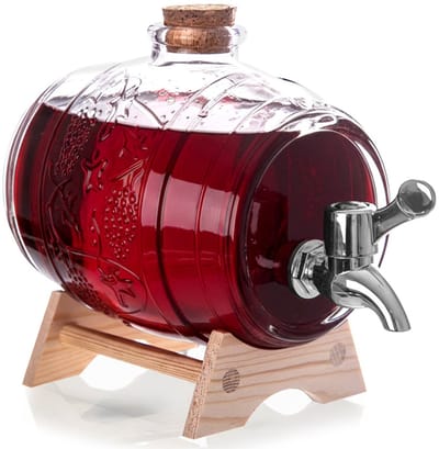 Drankdispenser met Kraan en Standaard 1 l - Kraantje - Limonadetap - Drank Dispenser - Limonadedispenser - Kan - Karaffe