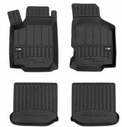 Frogum 3D Rubberen Vloermatten Set – Geschikt voor VOLKSWAGEN New Beetle 1997-2010 – 4-delig – TPE Premium Kwaliteit – Extra Hoge Rand 6 cm – Geurloos – Zwart