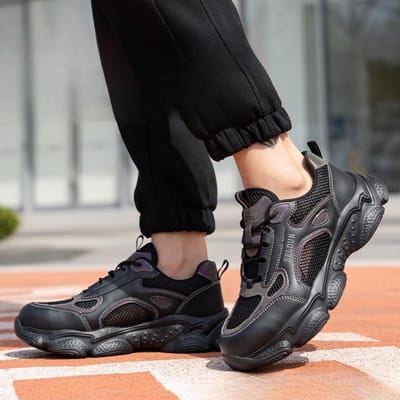 Chaussures de Protection du Travail Homme et Femme Anti-Écrasement et Anti-Pénétration Légères Respirantes Embout en Plastique Isolantes Chaussures de Sécurité 46