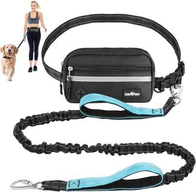 Handsfree hondenriem met heuptas en schokabsorptie voor kleine honden