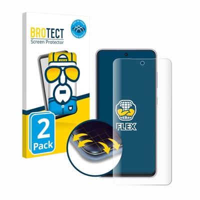 BROTECT - Screenprotector voor Samsung Galaxy S21 FE 5G - Folie Beschermfolie transparant volledig dekking - 2 Stuks