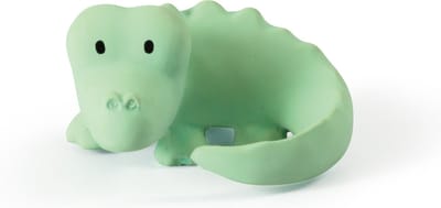 TIKIRI Mijn Eerste Safaridiertje - Kroko - In Natuurlijk Rubber - Met Belletje - 0 Jaar
