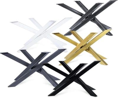 Tafelframe Kruisframe - Tafelpoten Metaal - Doe-het-zelf Meubels - Heavy Duty Staalconstructie - 150x81x71 cm - Zwart