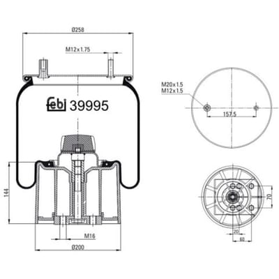 Veerbalg, luchtvering FEBI BILSTEIN 39995