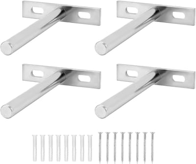 4 Stuks Onzichtbare Plankdragers 100mm Drijvende Planksteunen met Schroeven en Ankers voor Wanddecoratie en Meubels