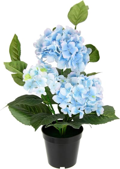 Kunstbloemen, hortensiastruik, kunstplant, balkonplant, struik, kunstplant, kunstbloem, decoratie, terrasdecoratie, potplant, bruiloft, decoratieve bloem, blauw