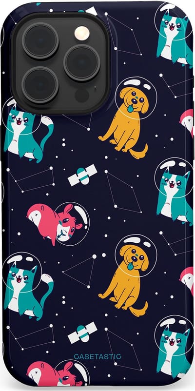 Casetastic Hoesje Geschikt voor Apple iPhone 15 Pro Max Magsafe - Stijlvolle Beschermende Duo-layer Case - Sterrennacht Dieren