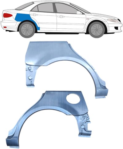 Reparatiepaneel achterspatbord voor Mazda 6 GG GY 2002-2007 / Links + Rechts