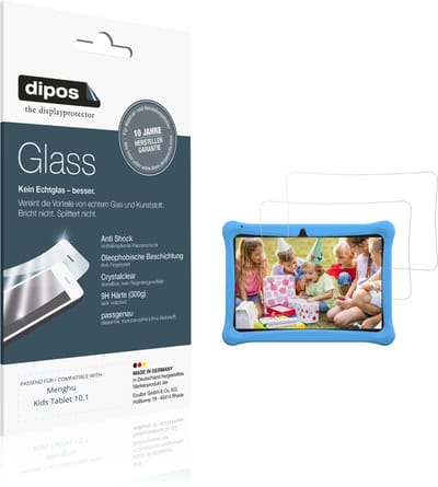 dipos – 2x Pantserfolie geschikt voor Menghu Kids Tablet 10.1 | 9H Screenprotector