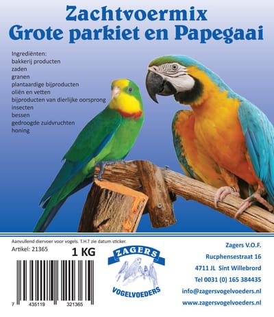 Zagers zachtvoermix grote parkiet en papegaai 1 kg