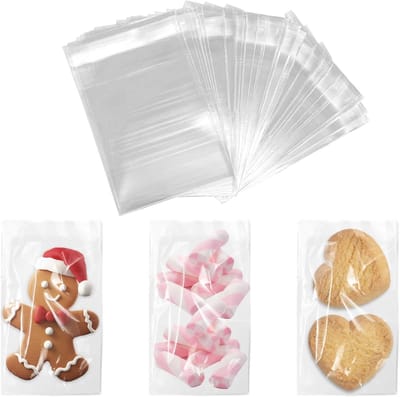 Duidelijke Cellofaanzakjes voor Koekjes en Snoep, Zelfklevende Verpakkingen voor Bakkerij, 100 Stuks (7x10cm)
