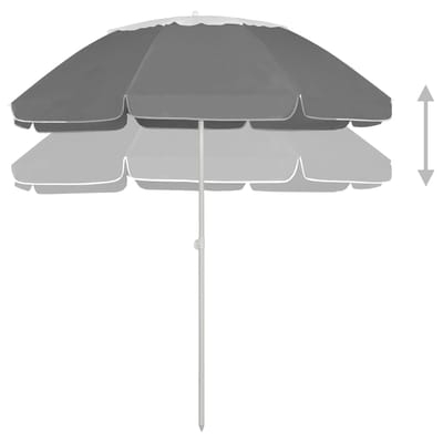 vidaXL - Strandparasol - 300 - cm - antracietkleurig