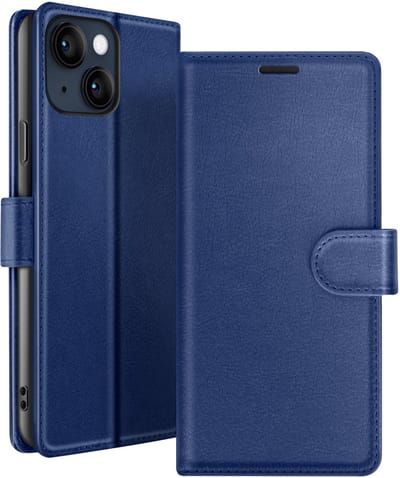 Zanae, Hoesje geschikt voor iPhone 14 - Wallet Case & Magneetsluiting, Nachtblauw
