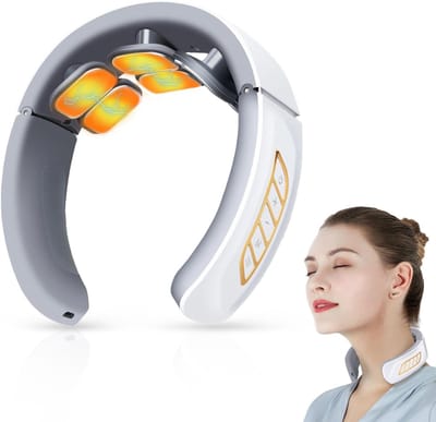 KZQ Intelligente Nekmassager Met 42 C Warmtetherapie 6 Standen 9 Intensiteitsniveaus Draagbaar Voor Thuis Kantoor En Reis