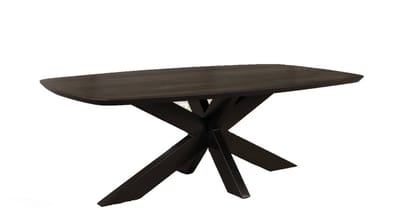 Salontafel deens ovaal mangohout 130cm zwart Livy duurzaam hout mango