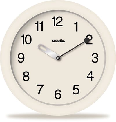Morelia® Wandklok Modern Beige - Stil Uurwerk - Klok voor in de Woonkamer, Slaapkamer en Keuken