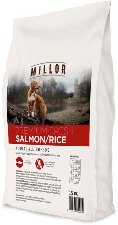 Hondenvoer Millor - Zalm en Rijst - 15 kg Volledige Brokken