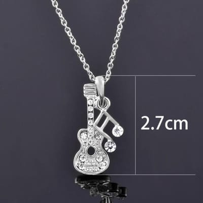 Muzieknoten Strass Hanger Ketting Vrouwelijke Zilveren Kleur Choker Ketting Mode Sieraden 491 KO2 gray