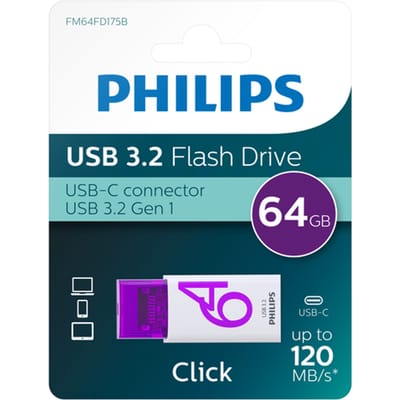 Philips FM64FD175B- USB 3.2 GEN 1 - USB-C click serie - 64GB
