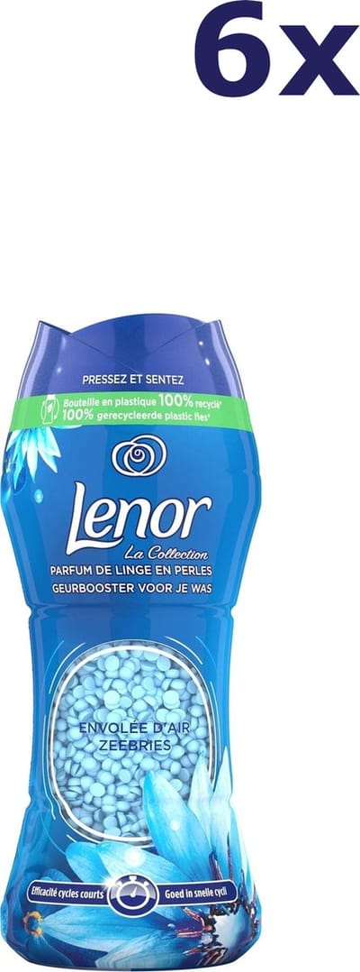 Lenor Geurbooster Zeebries - Geurparels - 6x22 Wasbeurten - Voordeelverpakking