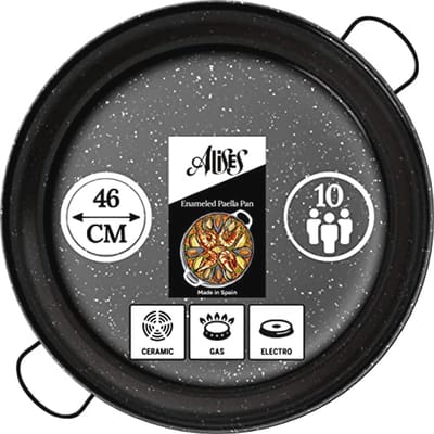 Geëmailleerde Carbon Steel Paella Pan - Natuurlijk Non-Stick 46 cm