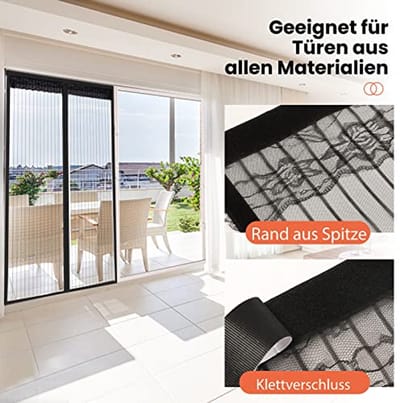 Magnetisch Vliegengaasdeur 140 x 240 cm - Insectenbescherming voor Deur zonder Boren