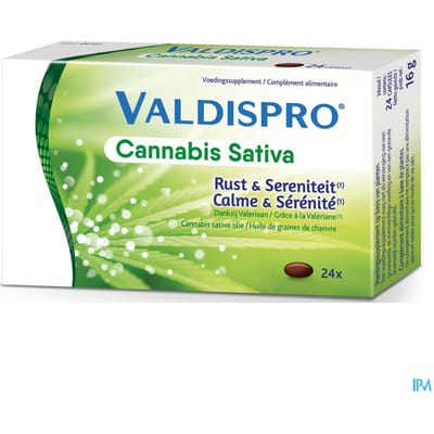 Valdispro Cannabis Sativa - Suplement met Valeriaan & hennepzaadolie - Anti-stress - 24 tabletten