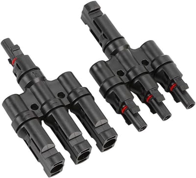 1 Pair Professional Solar Plugs, Solar T Type 3 Branch Connectors, MFFF/FMMM, Cable Connectors, Photovoltaic - ShopVlot