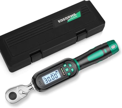 GEREEDSCHAP korte digitale momentsleutel 1/4 aandrijving (1-22 ft.lb/1.5-30N.m), 45 tanden 1/4 momentsleutel aandrijving met zoemer en LED-indicator georganiseerd in opbergkoffer