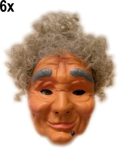 6x Masker Oma + haar - Themafeest Sarah festival feest