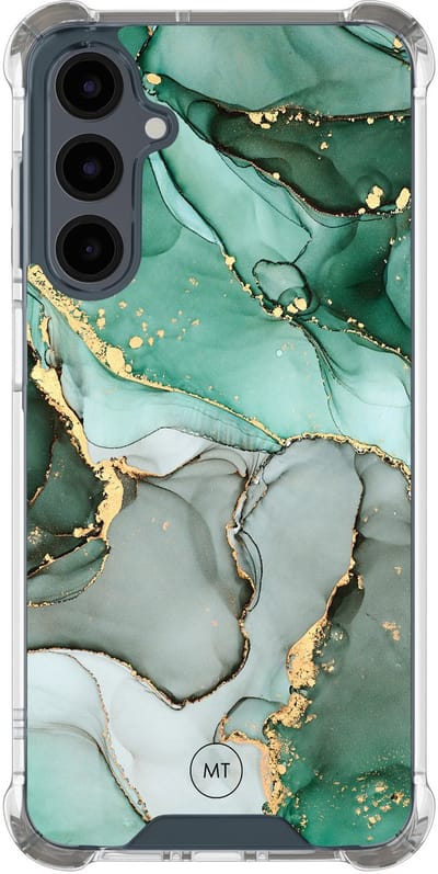 Hoesje (shockproof) geschikt voor Samsung Galaxy A16 - Marble Design - Extra sterke case - TPU/polycarbonaat - Marmer - Grijs, Groen, Transparant