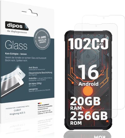 dipos – 2x Matte Pantserfolie geschikt voor CUBOT Kingkong ACE 5 | 9H Screenprotector