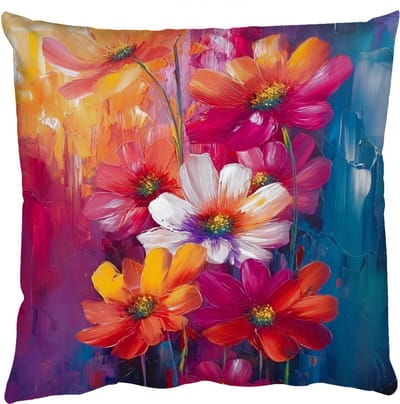 Sierkussens - Kussentjes Woonkamer - 50x50 cm - Felle bloemen - Dynamisch - Levendig