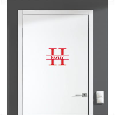 Deursticker Met Naam -  Hayley - Rood