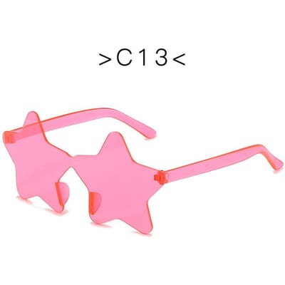 Nouvelles Lunettes de Soleil Étoilées Mode Femme Vintage Couleur Bonbon Lunettes de Soleil Cadeau Halloween Amusant Lunettes de Soleil Party As shown in the figu