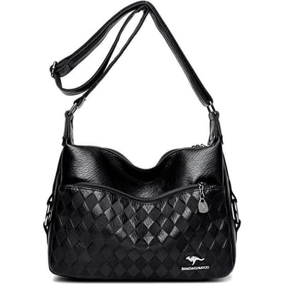 Dames Crossbody Tas van middelbare leeftijd Nieuw Steenpatroon Kleine Vierkante Tas Stijl Eenvoudig en Modieus Eén Schouder Crossbody Tas black