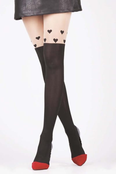 Daymod Lalalove Trendy Panty Met Hartjes 40 Denier - NATURAL - Maat M