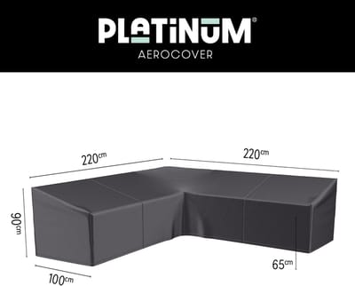 Platinum AeroCover - Loungebankhoes L-vorm - 220x220x100xH65/90cm - Ademend - Waterproof - Hoge kleurechtheid