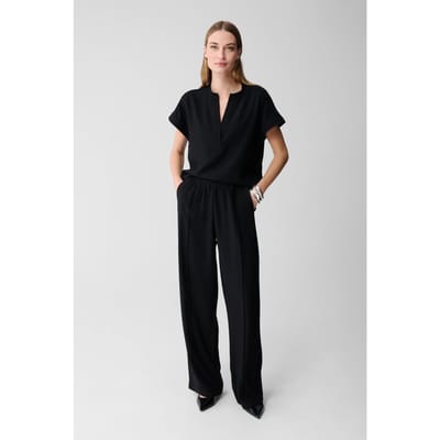 Shoeby La-sbglitter Wide Leg Black Maat: XS | Wijde Broeken Outlet | Dames | Zwart
