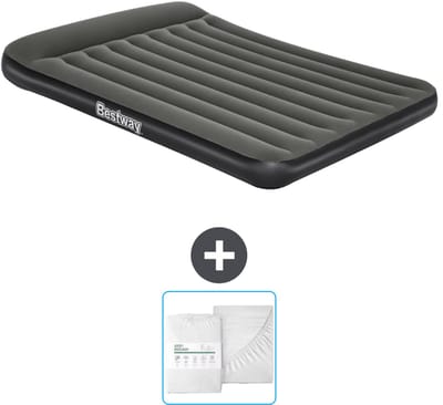 Bestway luchtbed - 2-Persoons - 152 x 203 x 30 cm - Groen - Inclusief en Hoeslaken