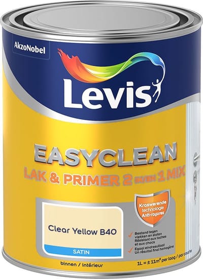 Levis - Easyclean Lak & Primer 2-In-1 Mix - Clear Yellow B40 - Mengverf - 1 L